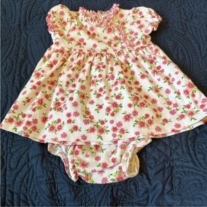 Kissy Kissy Pink Floral Dress & Bloomer Set on White